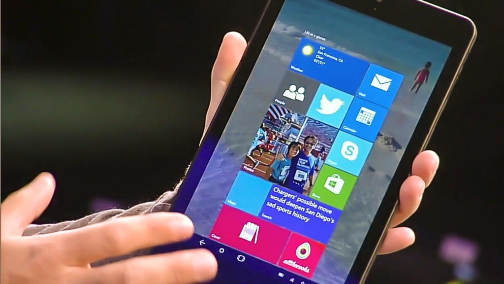 Интерфейс Windows 10 для мини-планшетов на видео