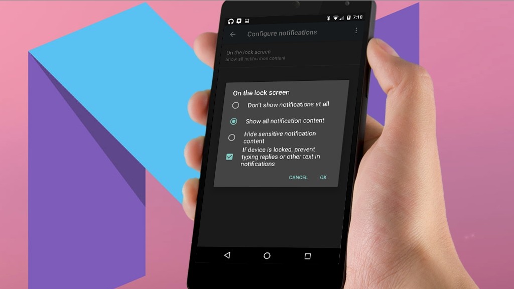 В Android N добавили быстрые ответы с локскрина